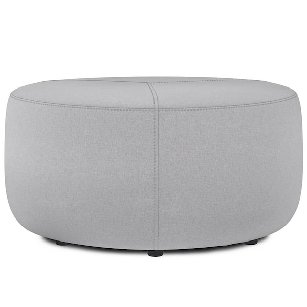 Simpli Home Moore 32 in. Wide Contemporary Irregular Large Ottoman