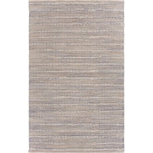 Asher Jute Illusion Blue/Infinity Beige 7 ft. 9 in. x 9 ft. 9 in. Patterned Area Rug