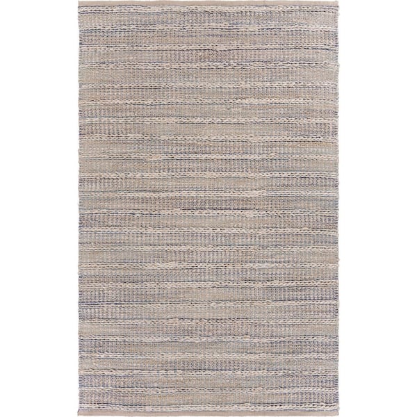 LR Home Asher Jute Illusion Blue/Infinity Beige 9 ft. x 12 ft. Patterned Area Rug