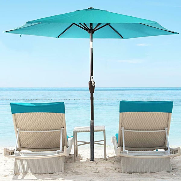 Tunearary 7.5 in. Outdoor Patio Cantilever Umbrella Removable Suitable for Pool, Balcony, Backyard in Blue