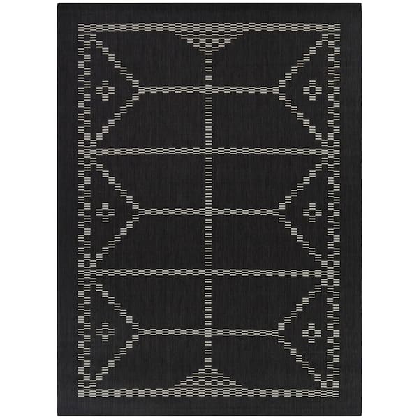BALTA Everson Charcoal 5 ft. x 7 ft.  Geometric Indoor/Outdoor Area Rug