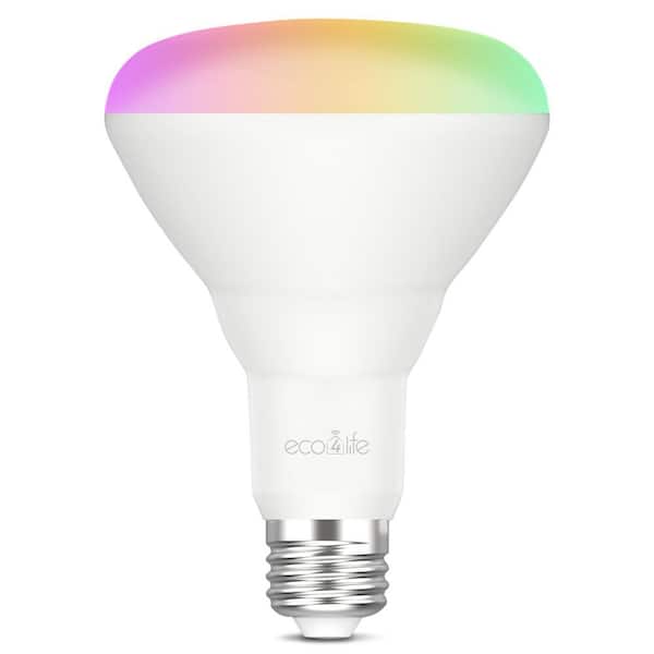 ECO4LIFE 85-Watt Equivalent BR30 Smart LED Color Changing Light Bulb 2700K