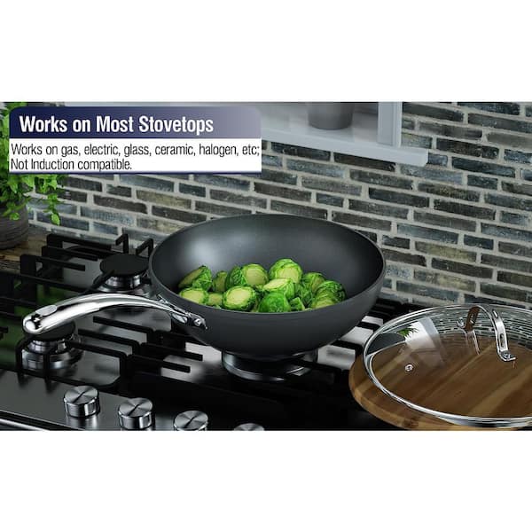 Cooks Standard 11 in. Hard-Anodized Aluminum Nonstick Griddle in Black  02539 - The Home Depot