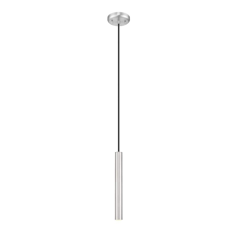 Forest Brushed Nickle 12 in. Integrated LED Pendant Light with Braided Cord