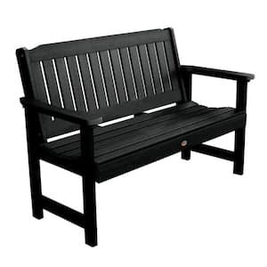 Lehigh 60 in. 2-Person Black Recycled Plastic Outdoor Garden Bench