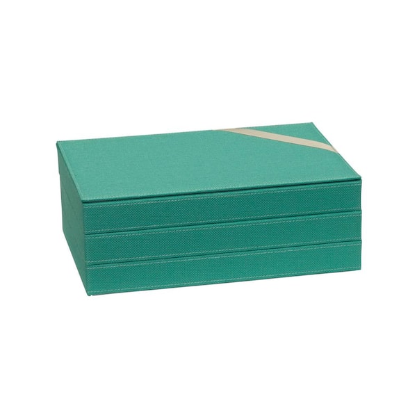 HOUSEHOLD ESSENTIALS Seafoam Decorative Jewelry Trays in Green-Blue (Set of 3)