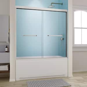 Allia 60 in. W x 58 in. H Sliding Bathtub Door, CrystalTech Treated 5/16 in. Tempered Clear Glass, Chrome Hardware