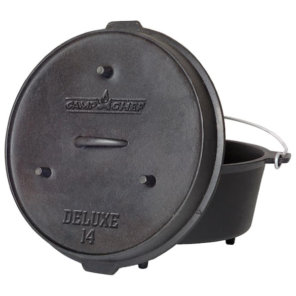  Camping Dutch Oven,6 Qt Pre-Seasoned Camp Cookware Pot With Lid  - Lid Lifter,Cast Iron Deep Pot with Metal Handle for Camping Cooking BBQ  Baking Campfire, black: Home & Kitchen