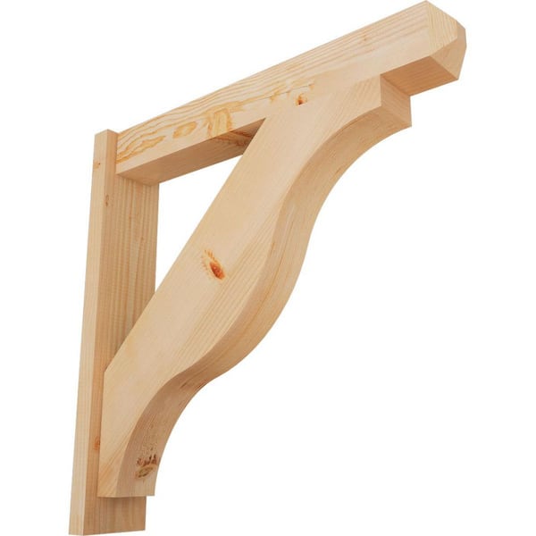 Ekena Millwork 6 in. x 30 in. x 30 in. Douglas Fir Fuston Craftsman Smooth Outlooker