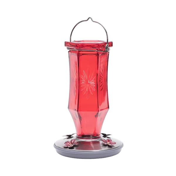 Perky-Pet Ruby Starburst Decorative Glass Hummingbird Feeder - 16 oz. Capacity