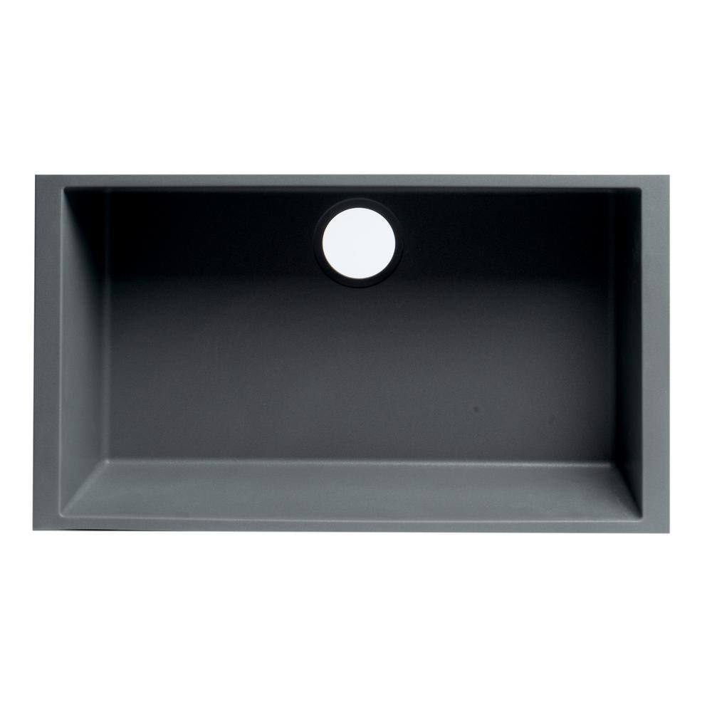 Titanium Gray Granite Composite Undermount Single Bowl Kitchen Sink
