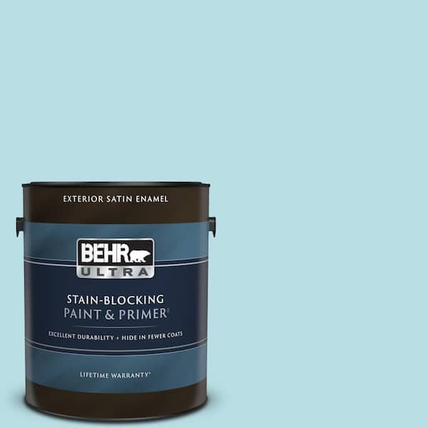 BEHR ULTRA 1 gal. #M470-2 Basin Blue Satin Enamel Exterior Paint & Primer
