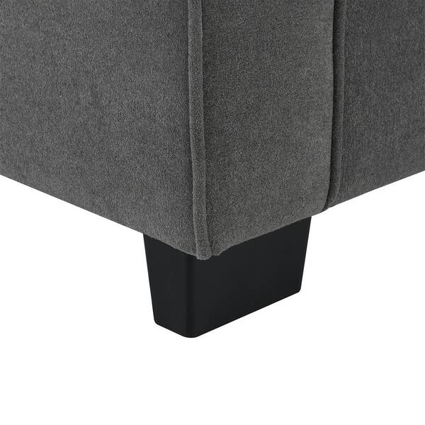 sumyeg 89 in. Modern L-Shaped Velvet Sectional Sofa in. Gray