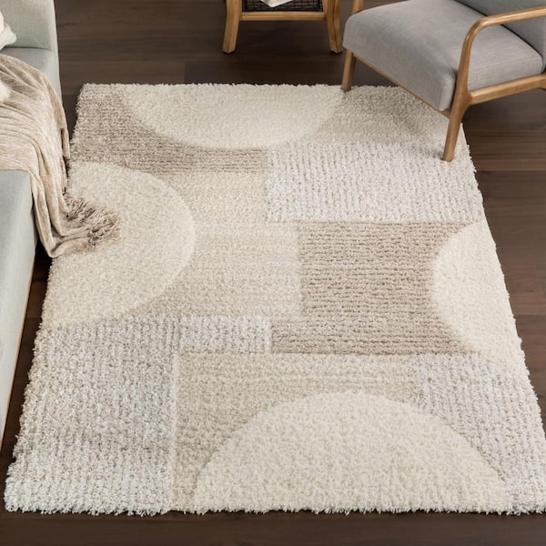 Ailani Modern Geometric Beige 8 ft. x 10 ft. Modern Area Rug