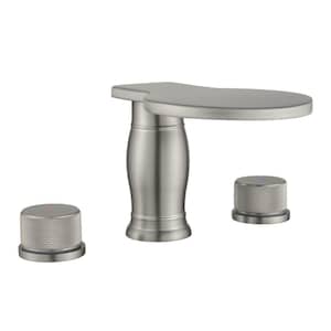 2-Handle Deck-Mount Roman Tub Faucet with CUPC Water Supply Lines in Brushed Nickel