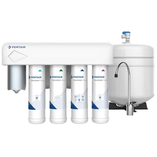 PENTAIR FreshPoint 4-Stage Reverse Osmosis Under Sink Water Filtration System with Pump
