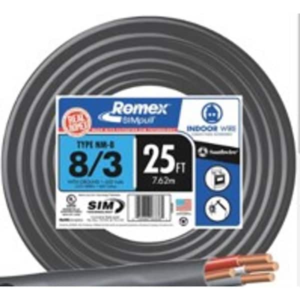 Southwire 25 ft. 8/3 Stranded Romex SIMpull CU NM-B W/G Wire