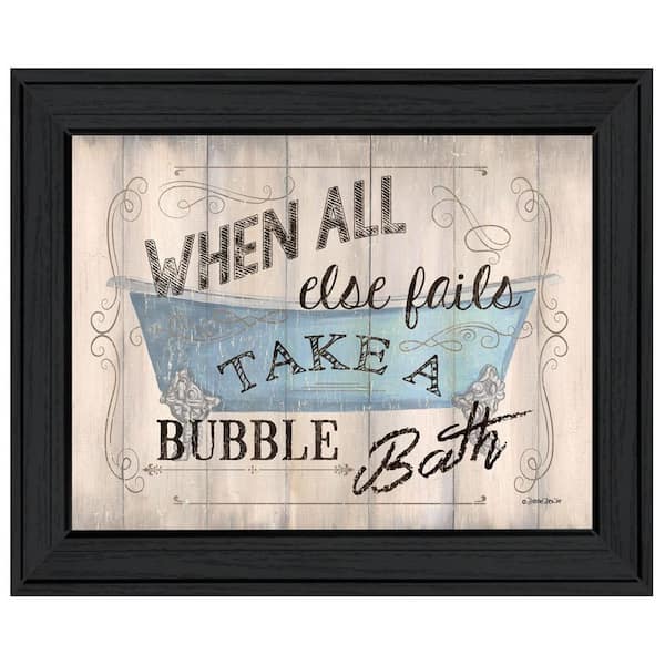 HomeRoots Charlie Bathroom Humor 1-Piece Framed Wall Art 15 in. x 19 in.