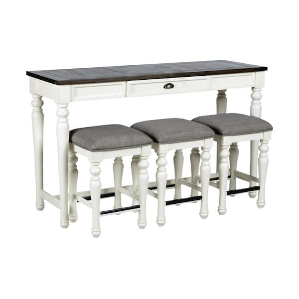 Joanna Ivory/Mocha Sofa Bar Set (4-Piece)