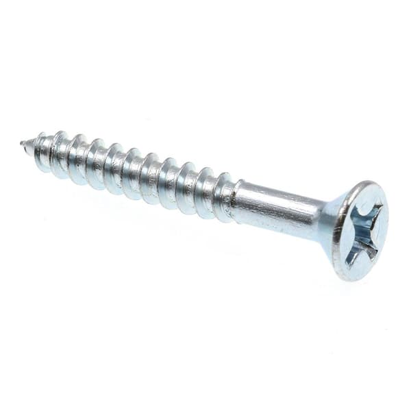 Prime-Line #10 x 1-1/2 in. Phillips Drive Wood Screws Flat Head Zinc Plated  Steel (100-Pack) 9035679 The Home Depot