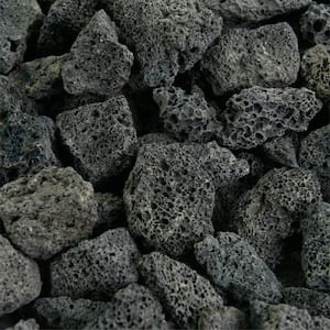 17 cu. ft. Small 3/4 in. Black Lava Rock Bulk Landscape Rock