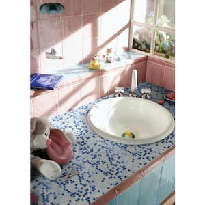 Galaxy Iridescent White & Blue 11.7 in. x 11.7 in. Square Mosaic Glass Wall Pool Floor Tile (1 Sq. Ft./Piece)