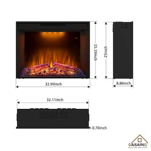 33 in. Traditional Built-In Electric Fireplace Insert
