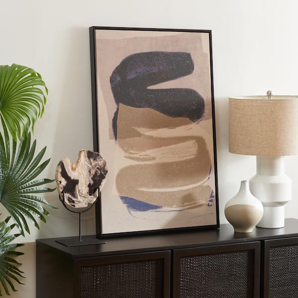 Lazy River Framed Mixed Media Abstract Wall Art 36 in. x 24 in.