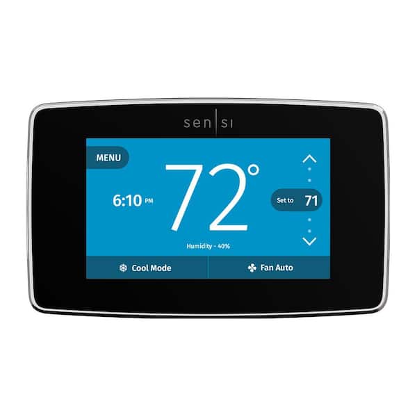 Emerson Sensi Touch 7-day Programmable Wi-Fi Smart Thermostat with Touchscreen Color Display, C-wire Required