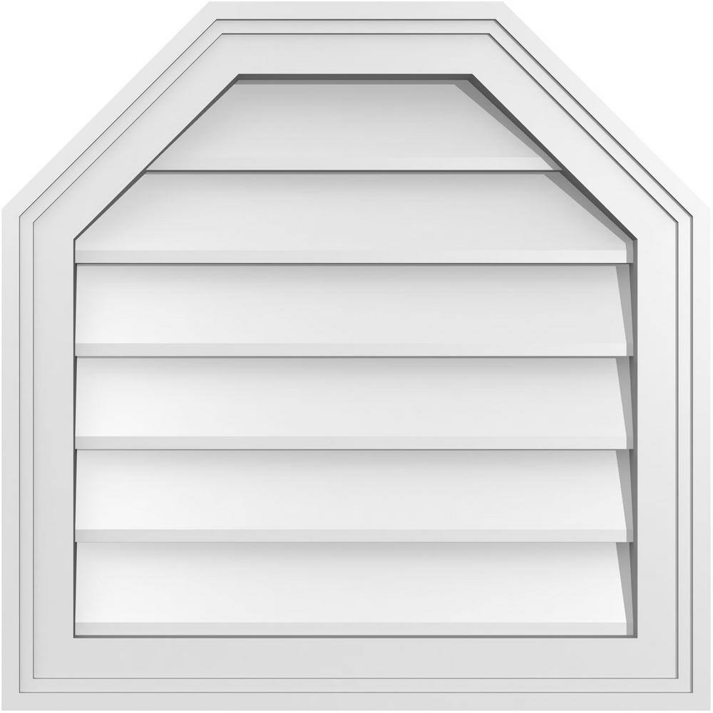 20 in. x 20 in. Octagonal Top Surface Mount PVC Gable Vent: Decorative with Brickmould Frame price history on PriceWatchPro