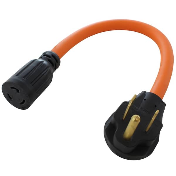 AC WORKS 1.5 ft. T 6-50P 50 Amp Welder Plug to L6-20R 20 Amp 250-Volt Locking Outlet