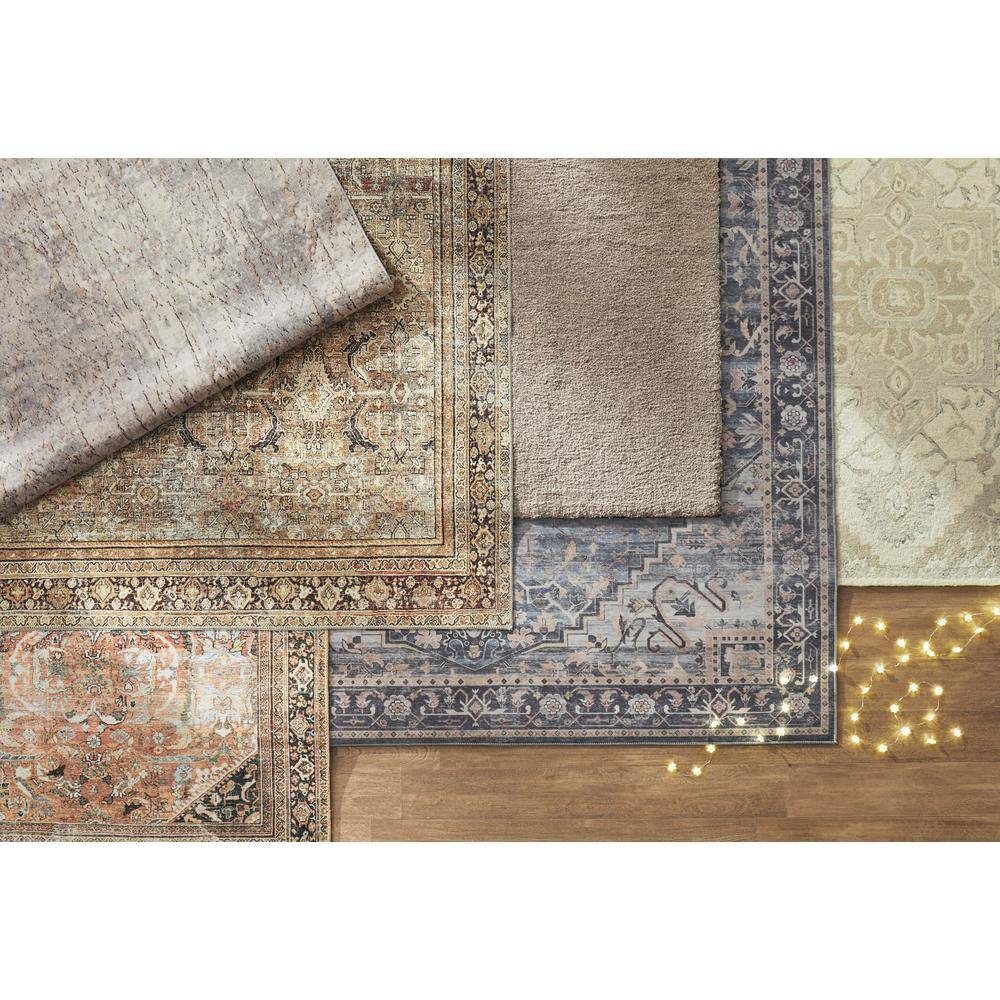 Reversible Abstract Gray Synthetic 5' x 7' Area Rug