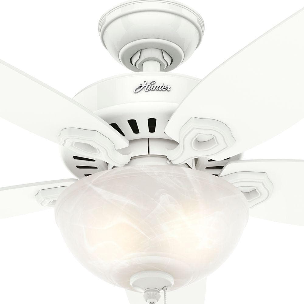 42" White and Light Oak Ceiling Fan with LED Light