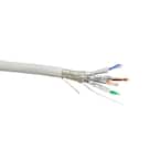 250 ft. Cat7 23AWG Solid & Shielded Bulk Ethernet Cable (S/FTP) CMR Riser-rated/White w/10-Pack Shielded RJ45 Plugs