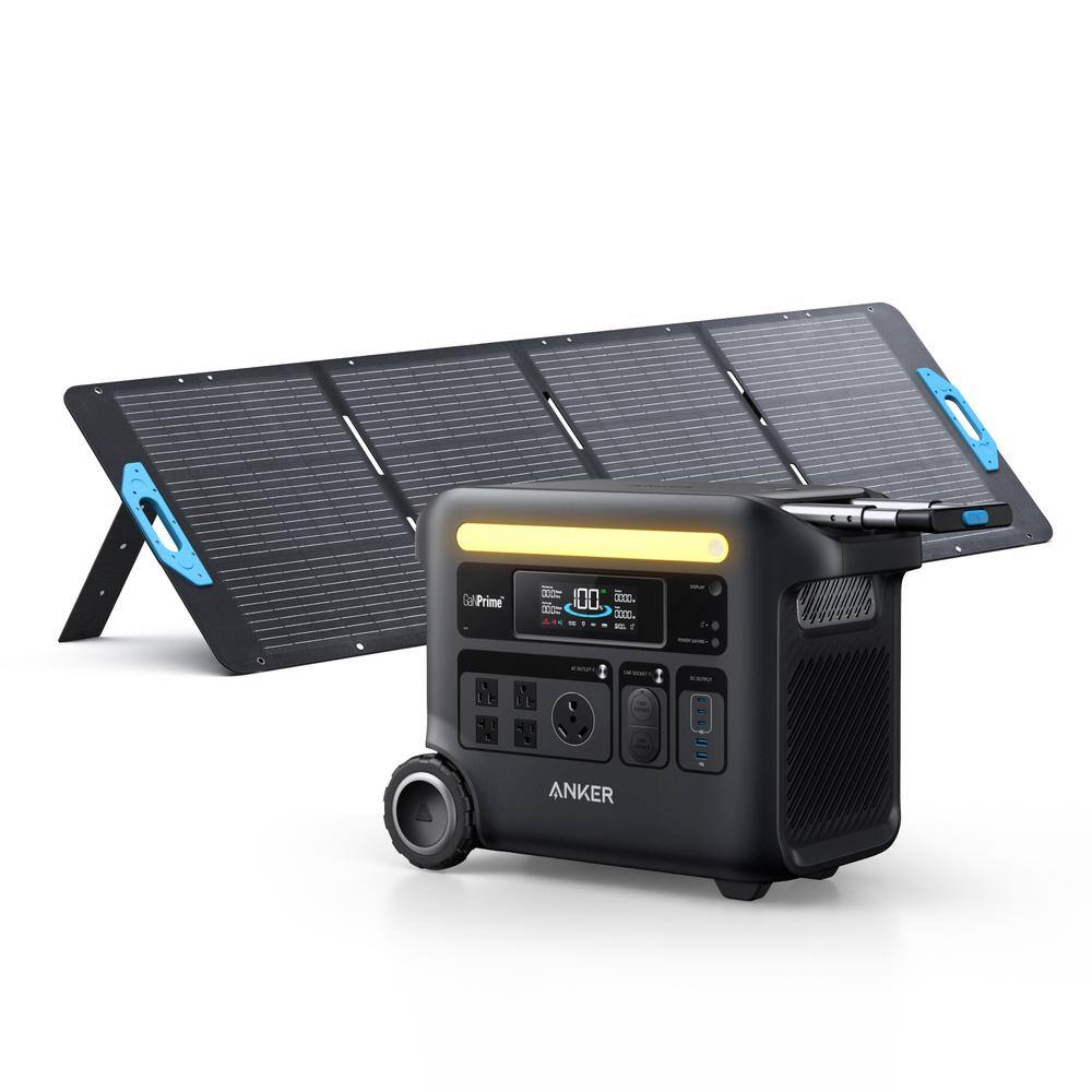 SOLIX C2000X Gen 2 2400-Watt Output and 2,048Wh Push Button Start Solar Generator with 200W Solar Panel