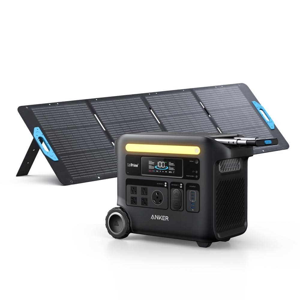 SOLIX F2600 2,400W Output 2,560Wh Solar Generator w/ 1 200W Solar Panel for