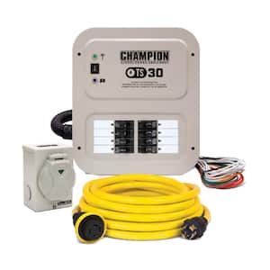 30 Amp 8 Circuit Manual Transfer Switch with 25 ft. Generator Power Cord