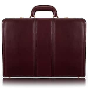 4.5 in. Coughlin Burgundy Top Grain Cowhide Leather Expandable Attache Briefcase