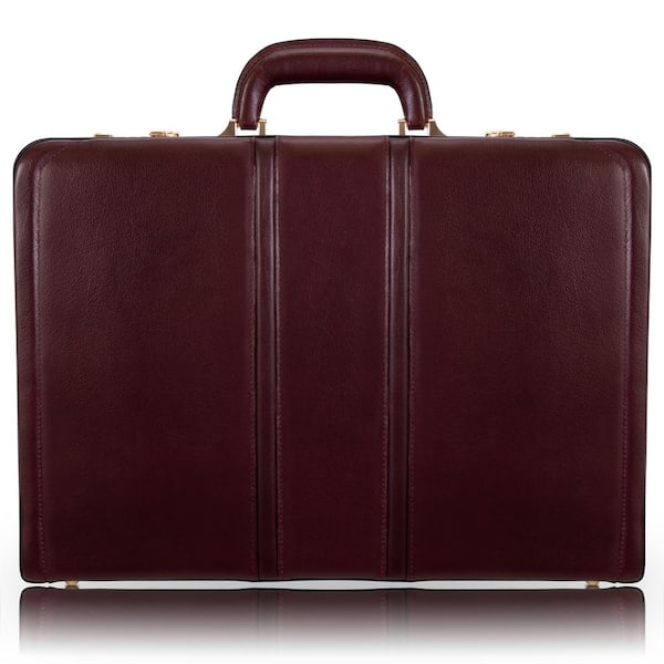 McKLEIN 4.5 in. Coughlin Burgundy Top Grain Cowhide Leather Expandable Attached Briefcase