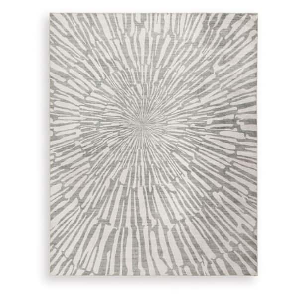 Verland 8 X 10 Gray/White Abstract Machine Washable Area Rug