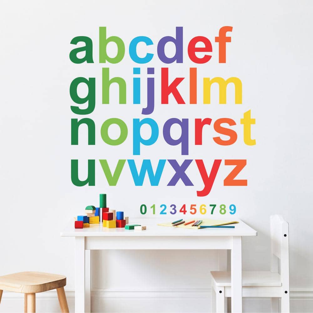 Colorful Alphabet and Number Peel and Stick Wall Decals