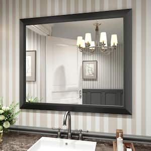 40 in. W x 36 in. H Rectangular Aluminum Alloy Framed and Tempered Glass Wall Bathroom Vanity Mirror in Matte Black