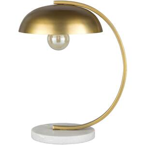 Alvito 19 in. Gold Indoor Table Lamp with Antique Brass N/A Shaped Shade