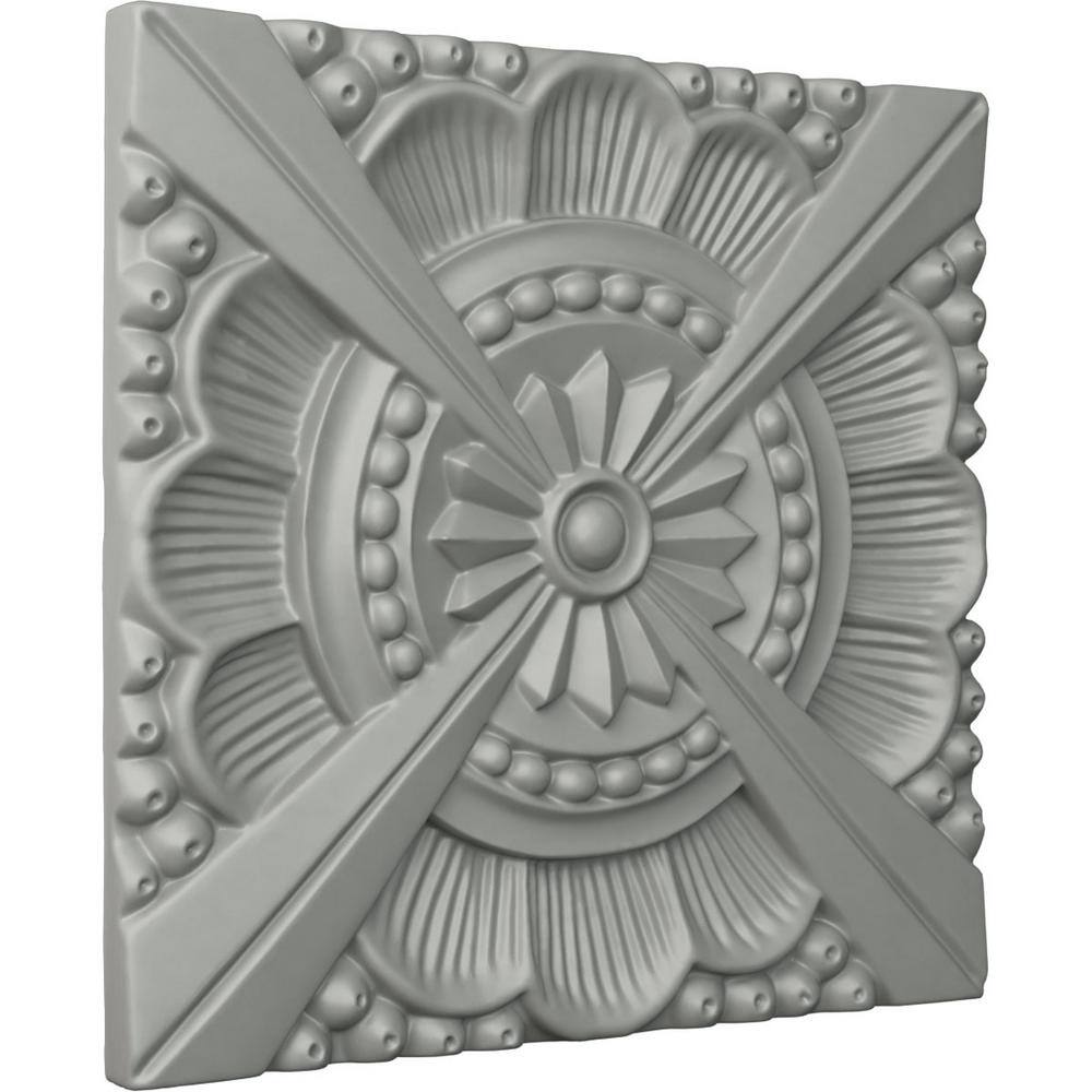 Palmetto White Polyurethane Beaded Rosette Applique