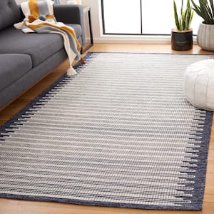 Ebony Ivory/Navy 8 ft. x 10 ft. Modern Area Rug