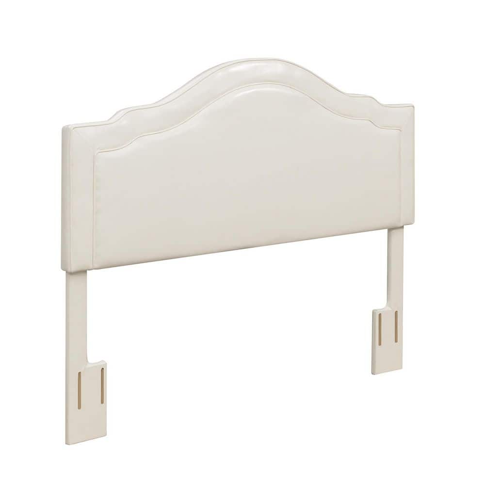 Cream Faux Leather Tufted Full/Queen Upholstered Headboard