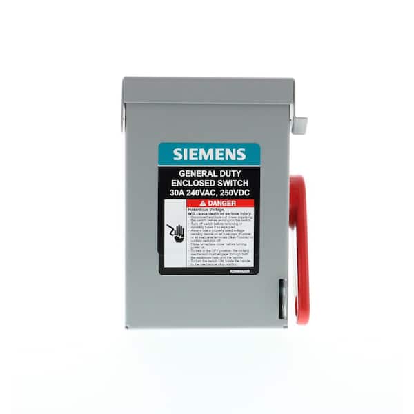 Siemens General Duty 30 Amp 2-Pole 2-Wire 240-Volt Non-Fusible Indoor Safety Switch