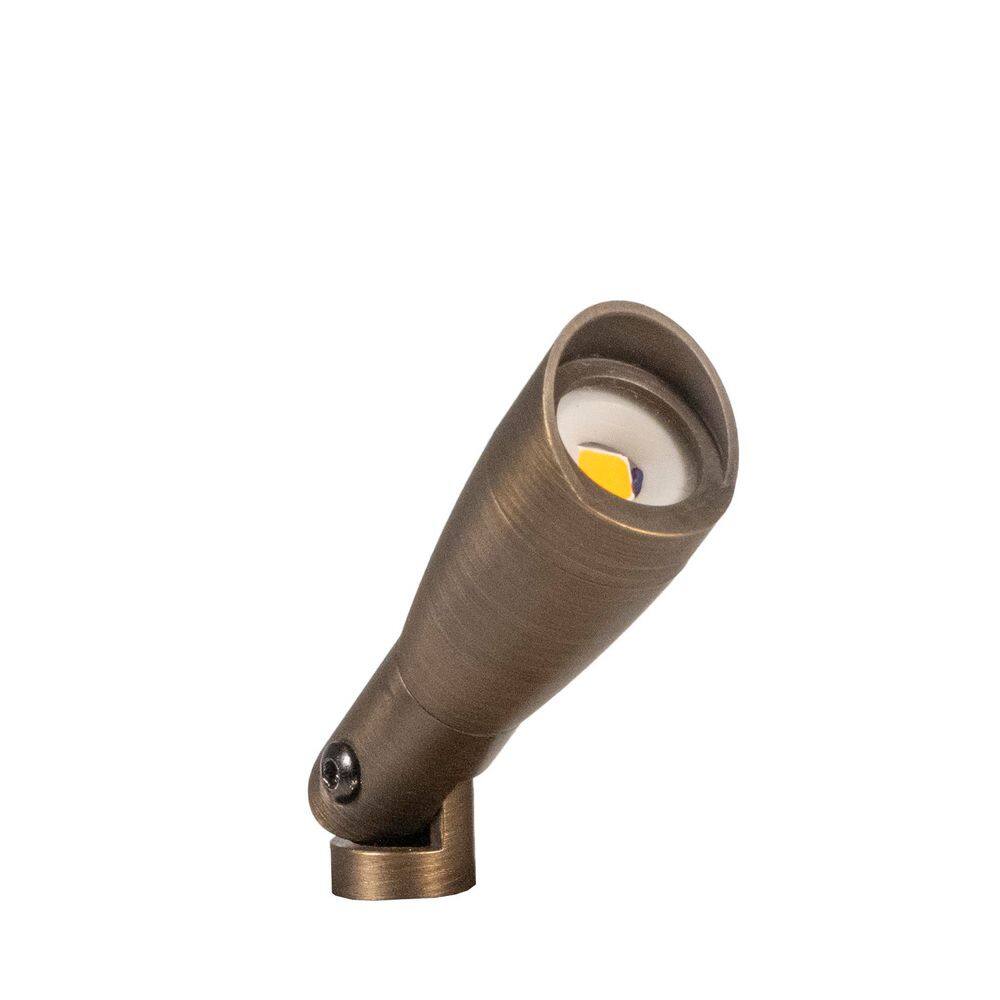 Low Voltage Bronze Hardwired Outdoor Weather Resistant Brass Nano Spotlight Light with 2W Integrated LED Bulb & Stake price history on PriceWatchPro