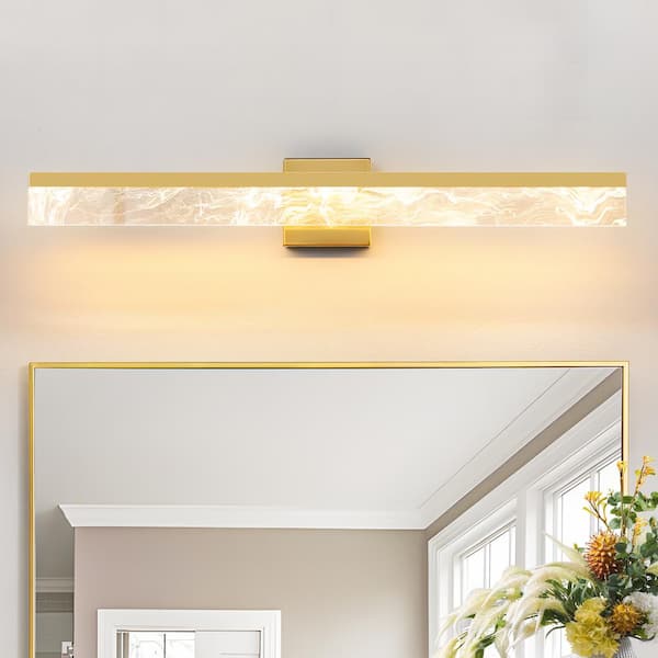 32 in. 1-Light Bathroom Modern Light Fixture Gold LED Vanity Light Bar 24-Watt Wall Sconce with 3000K Warm Light