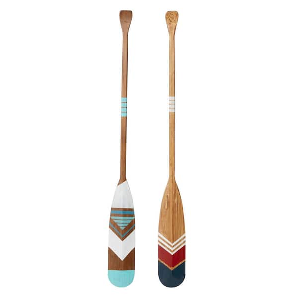 Photo 1 of Tall Multi Colored Wood Oar Wall Decor , Set of 2: 6 in. x 54.5 in.